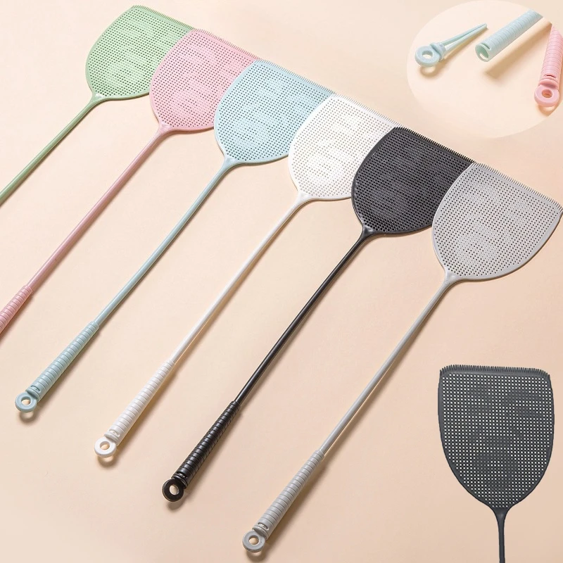 1PC Large Extra Long Extra Thick Plastic Fly Swatter Manual Mosquito Killer for Home Use with Clip