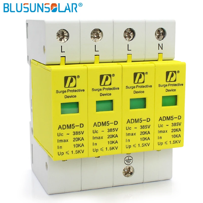 SPD 4P 20KA 110V 220V 380V AC Din Rail SPD Anti-Lightning Voltage Surge Protector Device