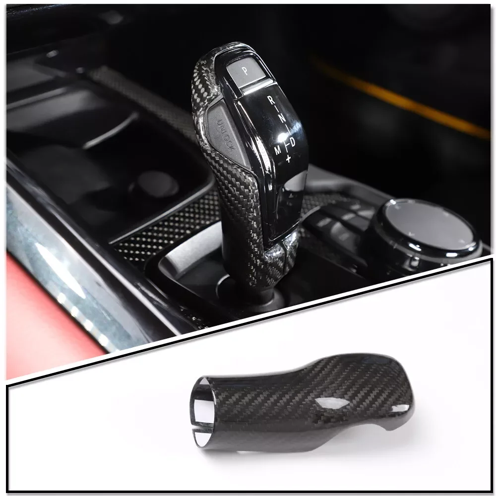 

Real Carbon fiber Gear Shift Knob Handle Trim Cover For Toyota Supra A90 19-21