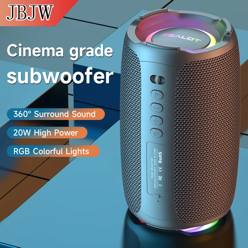 

S61 20W High-power Portable Subwoofer Bluetooth 5.2 Stereo Music Surround Outdoor Sound Box High Fidelity Wireless Speaker