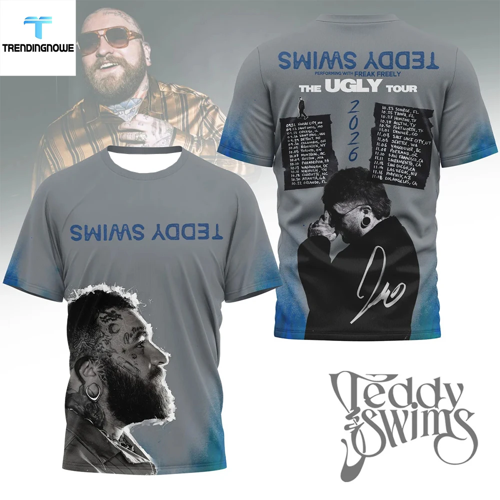 3D Printed Teddy Swimming Ugly Journey Leisure Comfortable Quick Drying Breathable Street Wear Music Fans T-shirt