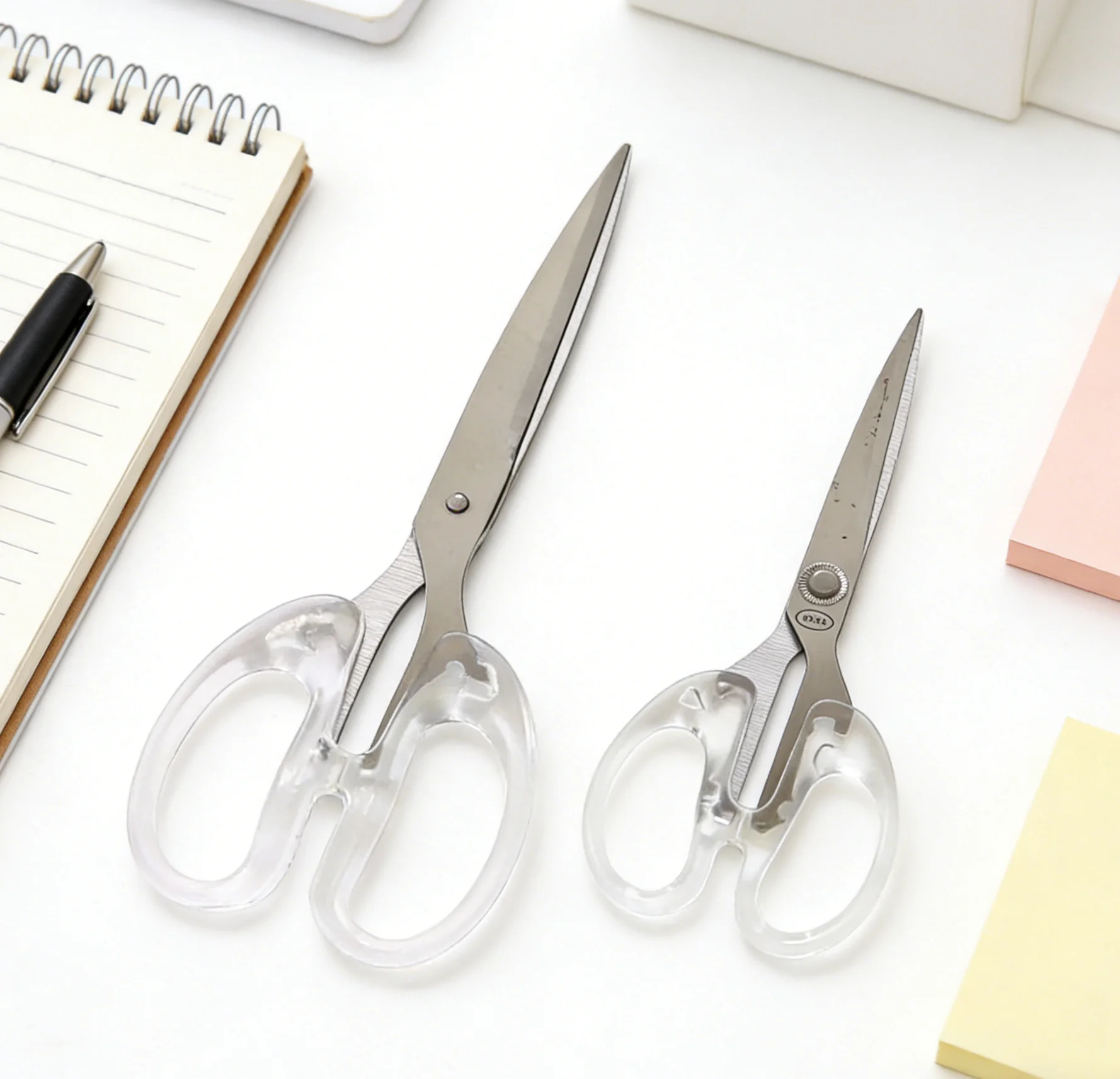 Simplicity Transparent Handle Stationery Scissors Home Furnishing for Fine Art Soft Decor Journal Cutting Tools Office Supplies