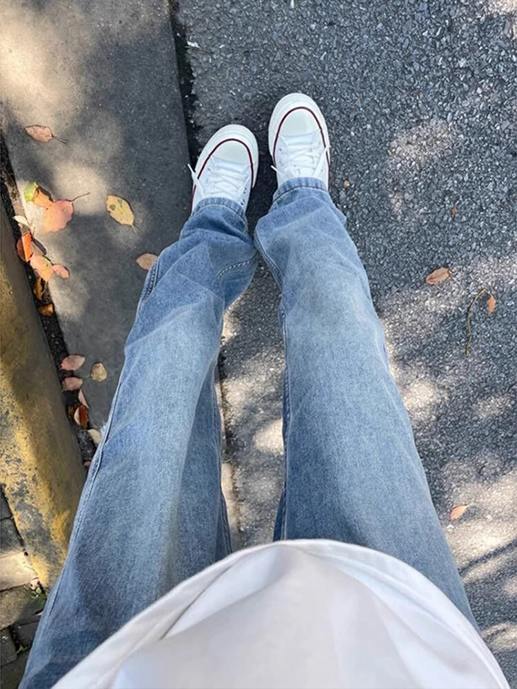 

Светло-голубые мужские джинсы 517 CleanFit Slim Straight в американском стиле High Street Vibe, расклешенные, молодежные, модные, джинсовые