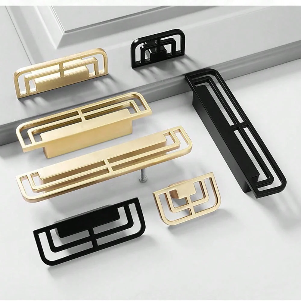 

1 Elegant Chinese Gold Drip Style Metal Cabinet Handles, Extended Drawer Pulls for Wardrobes and Furniture