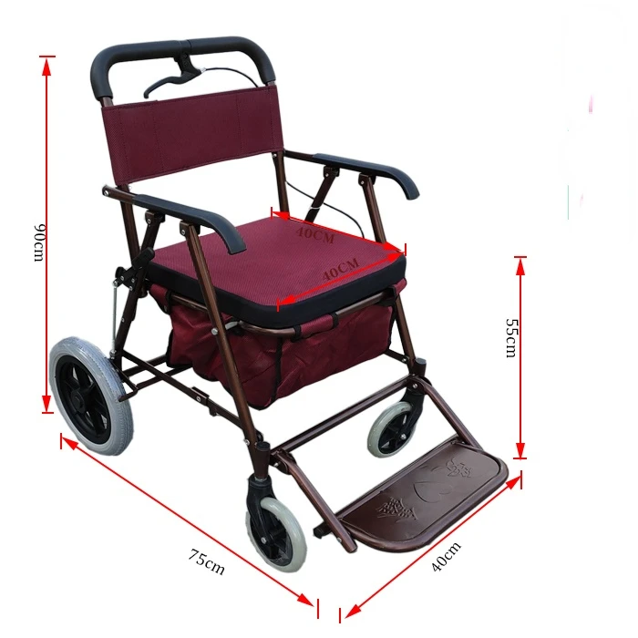 Elderly shopping cart handcart seating push to shopping malls supermarkets grocery stores Foldable walking assistance