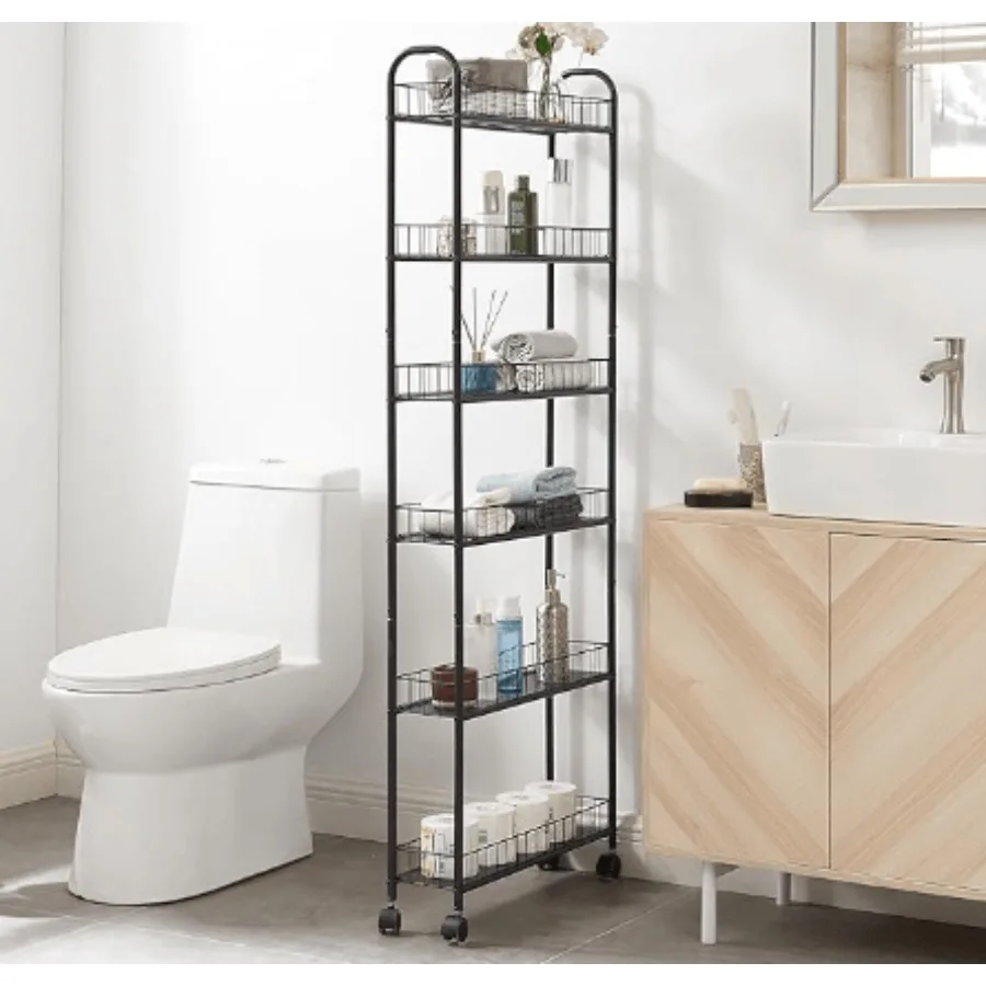 

6-уровневая линия хранения, тонкие полки на колесах