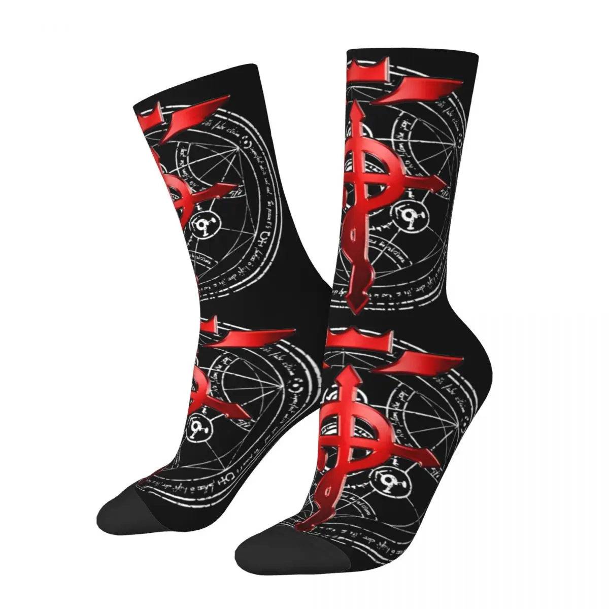 

Winter Warm Casual Men's Women's Fullmetal Alchemist Transmutation Symbol Socks Breathable Middle Tube Socks