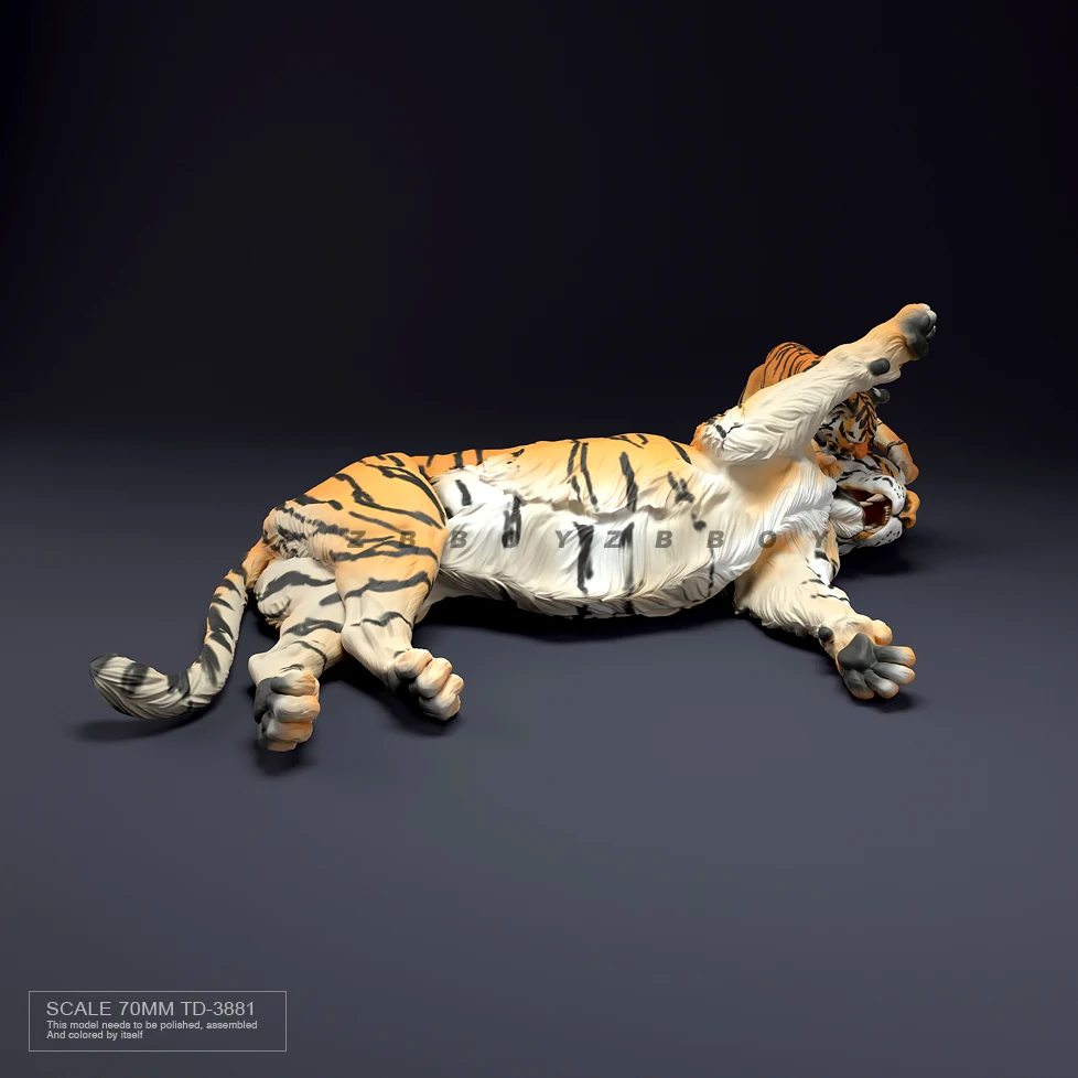 70mm Resin model kits tiger figure colorless and self-assembled TD-3881