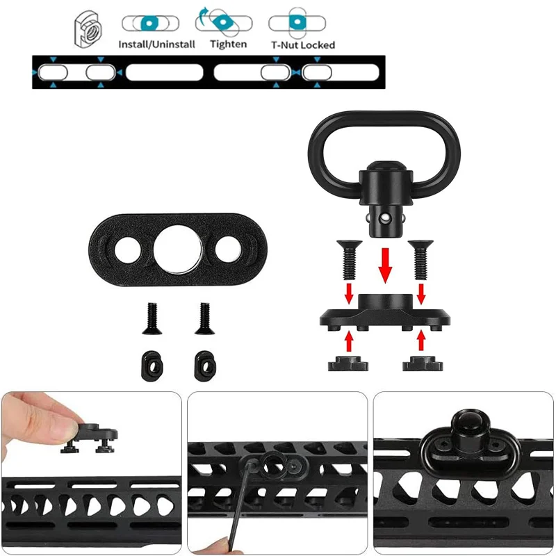 Giro 360° para eslinga táctica con enganche rápido universal - imagen 2