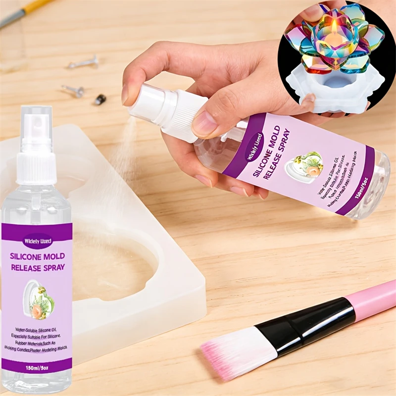 150/300 ml Formentformungsspray für die Kerzenherstellung und Epoxidharz, schnell trocknender, antihaftbeschichteter Silikonöl-Entformungsspray für Gießpulver