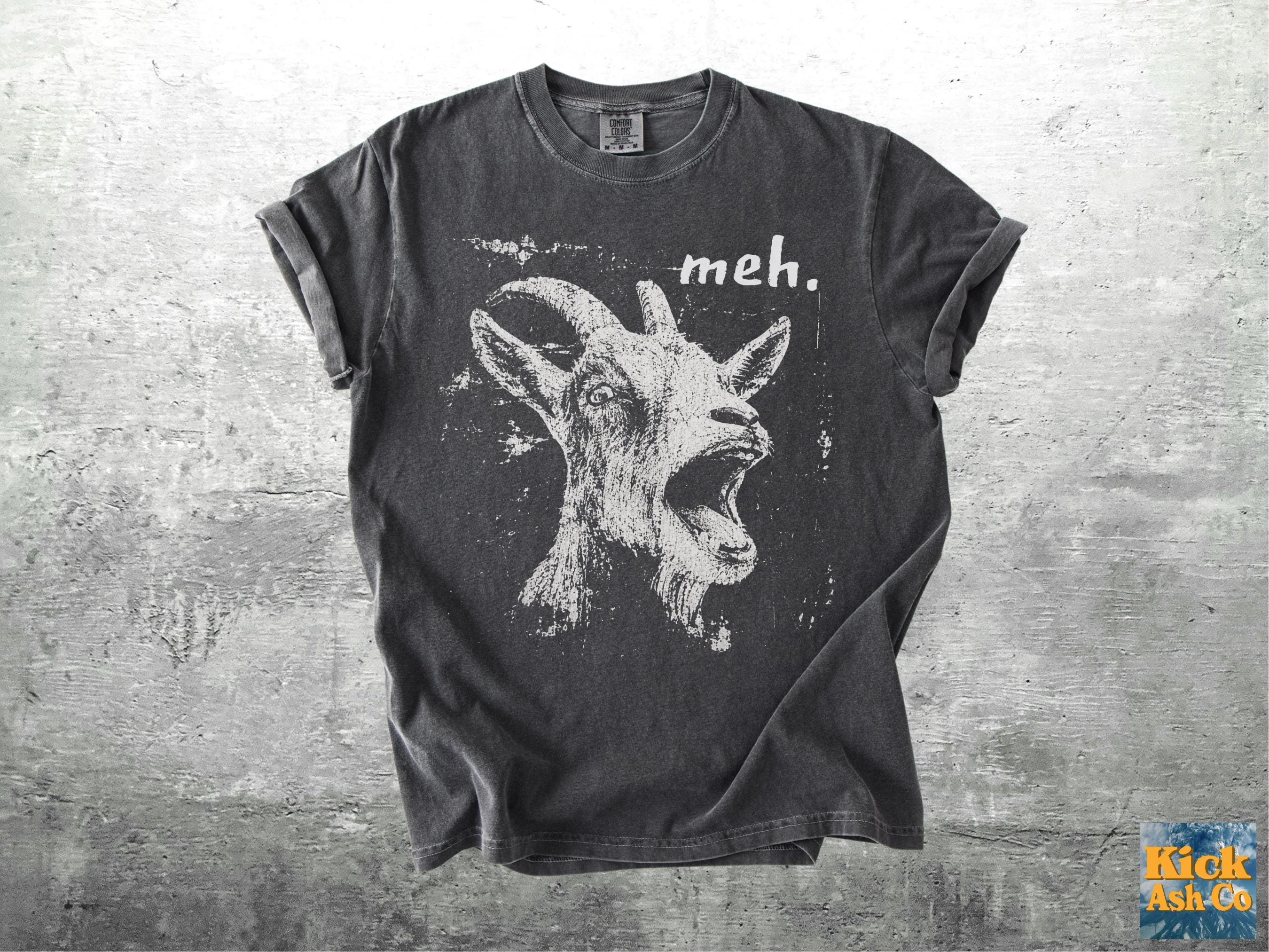 Vintage Funny Goat Meme Shirt, Meh, Oversize, Womens, Mens
