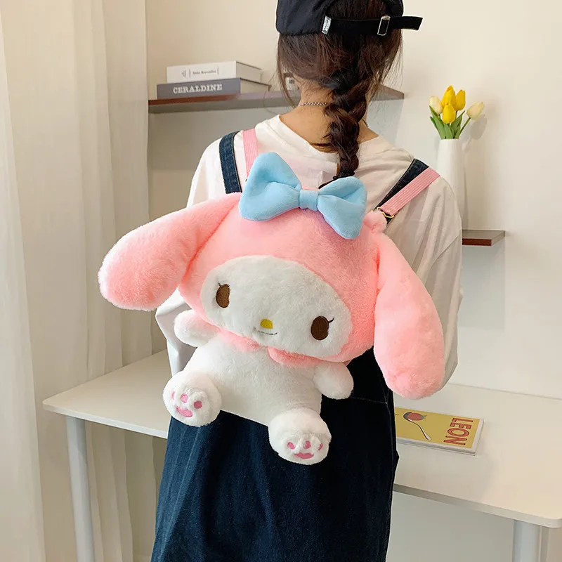 Kawaii sanrio olá kittle kuromi travesseiro brinquedo de pelúcia mochila boneca de pelúcia presente para crianças presente de aniversário de natal