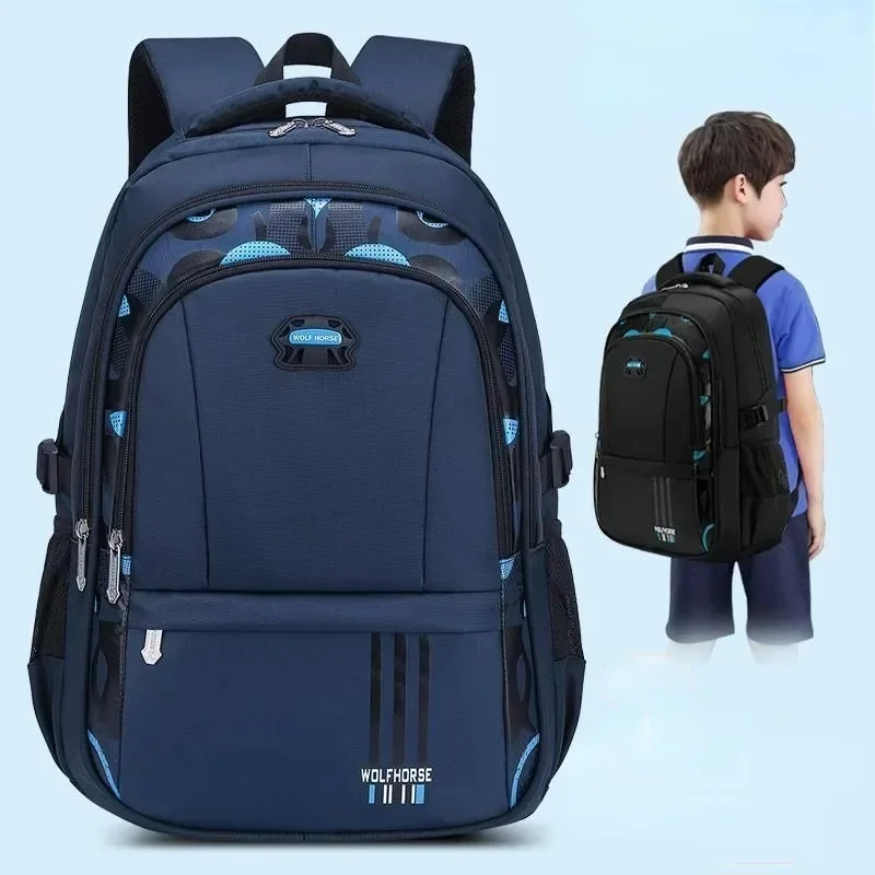 High Quality Primary School Student Schoolbag Male Grade One To Six Burden Relief Spine Protection Children Backpack New