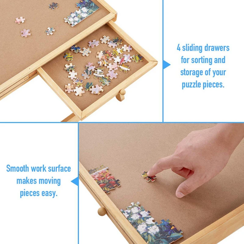 Best gift  folding puzzle table with drawers folding table for puzzles and board games 1500 puzzle table