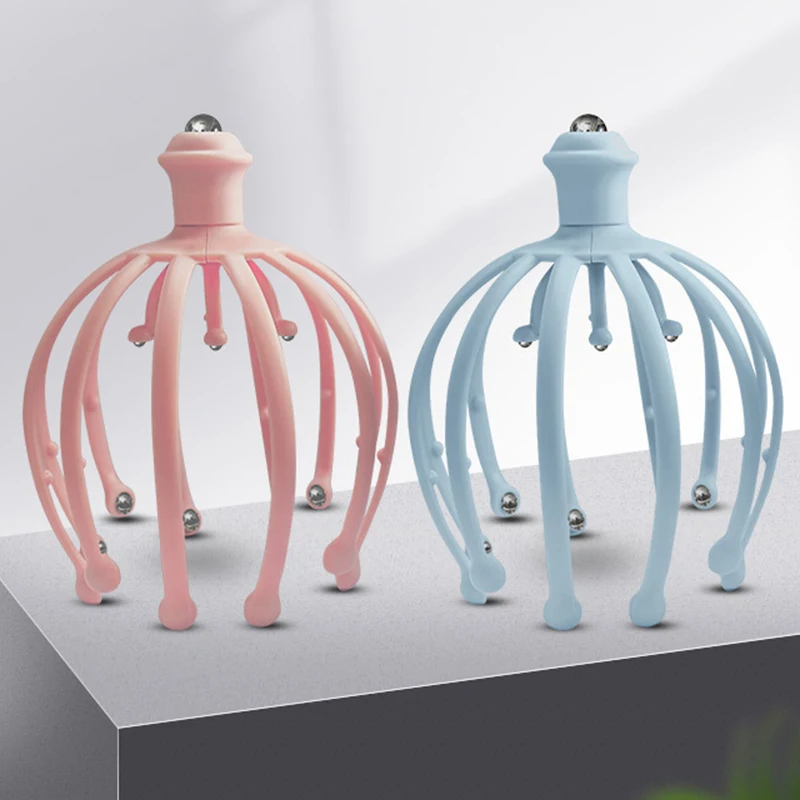 Ohio eur de tête de poulpe multifonctionnel, unisexe, poignées amovibles, relaxation profonde, outil de massage des instituts souligné, 18 griffes, 1