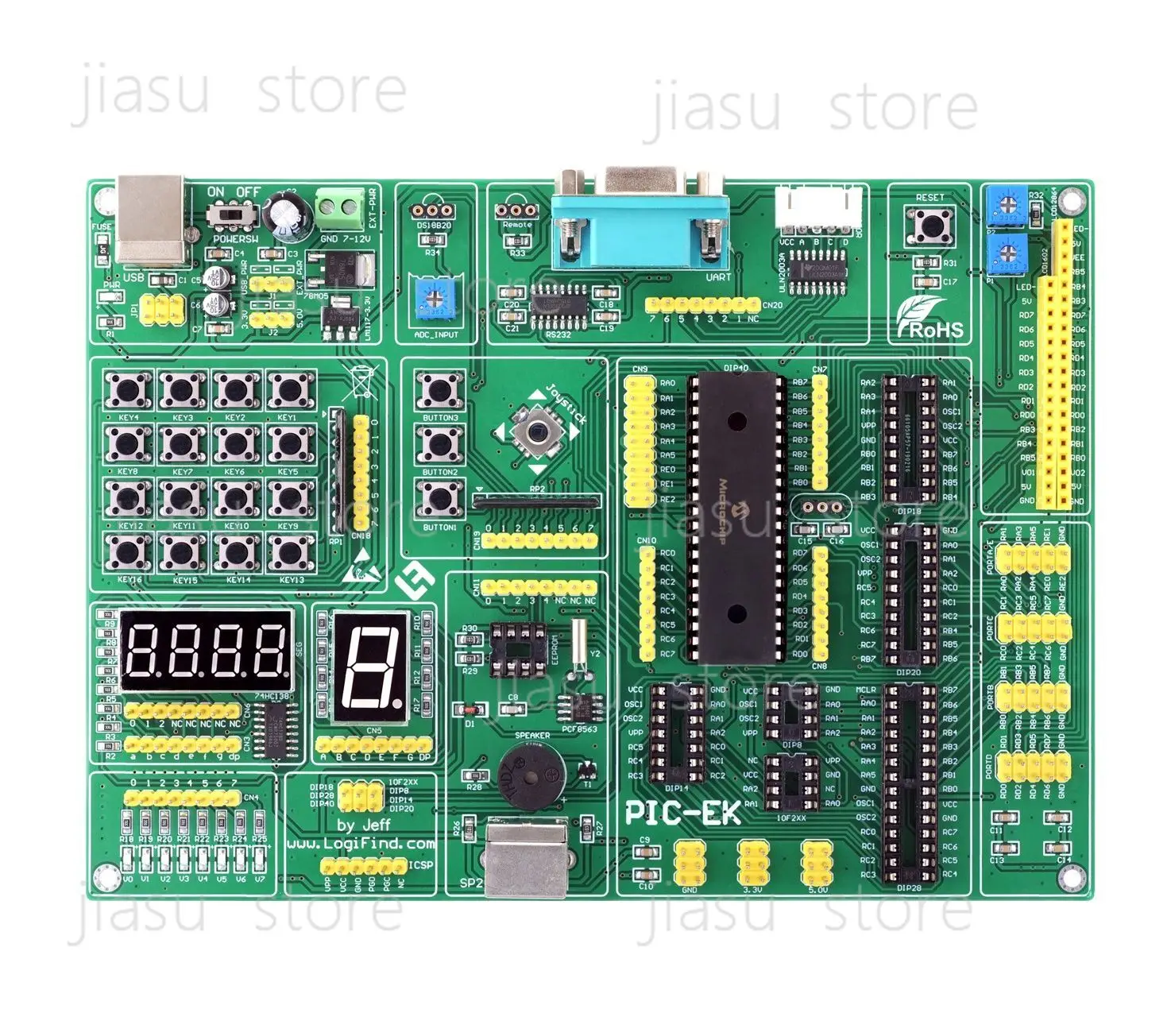 PIC MCU Learning Development Board PIC-EK With PIC16F877A
