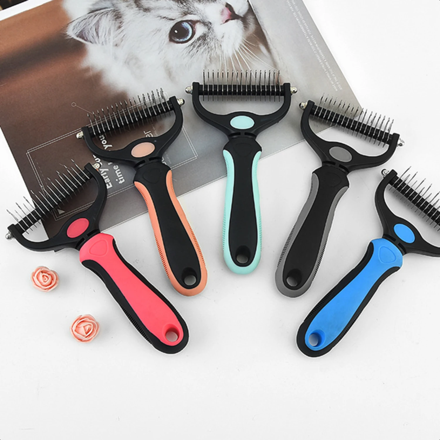 New Gentle and Efficient Pet Hair Removal Ultimate Complete Set - Versatile Brushes and Combs for Cats and Puppies - Effortlessl