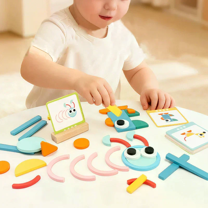 

Детские деревянные 3D головоломки Монтессори геометрической формы, набор досок для раннего образования, детские игрушки для детей