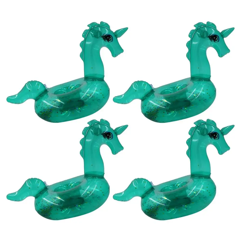 

Inflatable Unicorn 4 Pcs Floating Drink Holder PVC Summer Party Pool Tropical Beach Creative