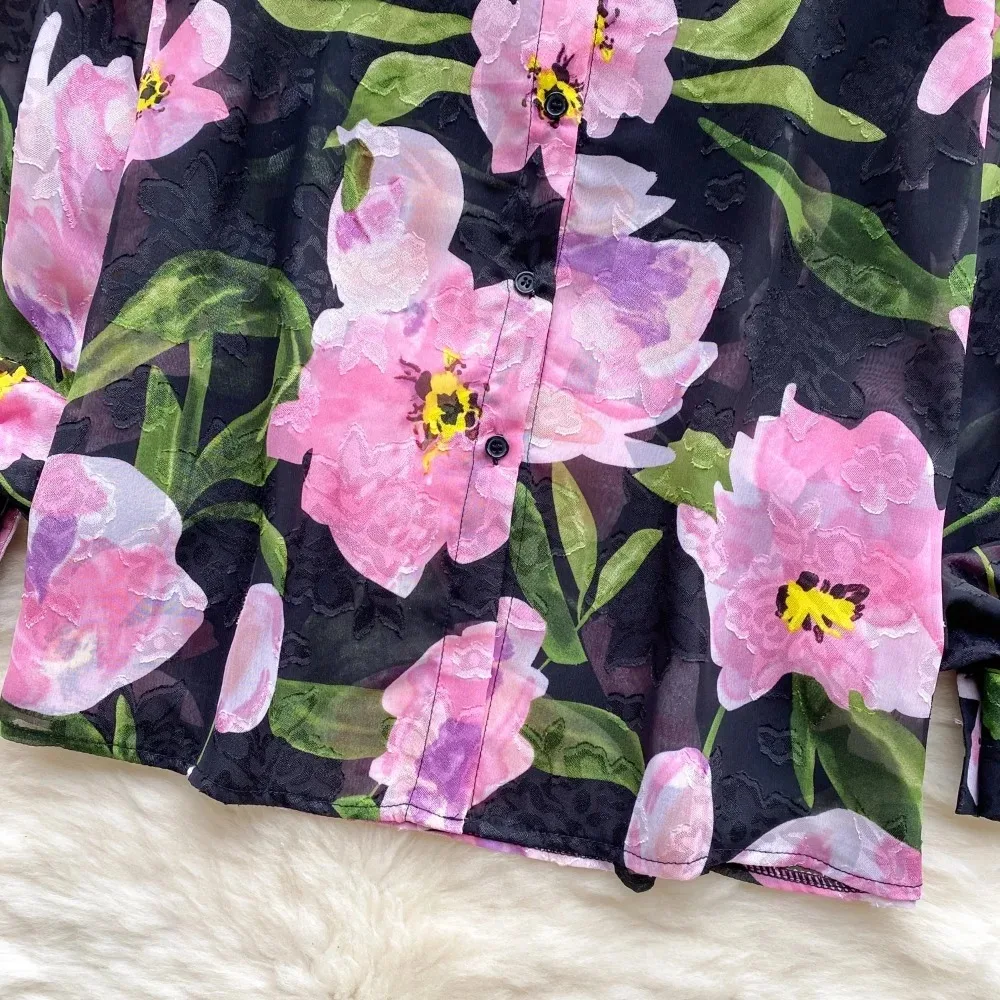 Elegancki rękaw kloszowy bluzka w stylu Vintage koszulka Polo z dekoltem na co dzień elegancki Top letnie kobiety