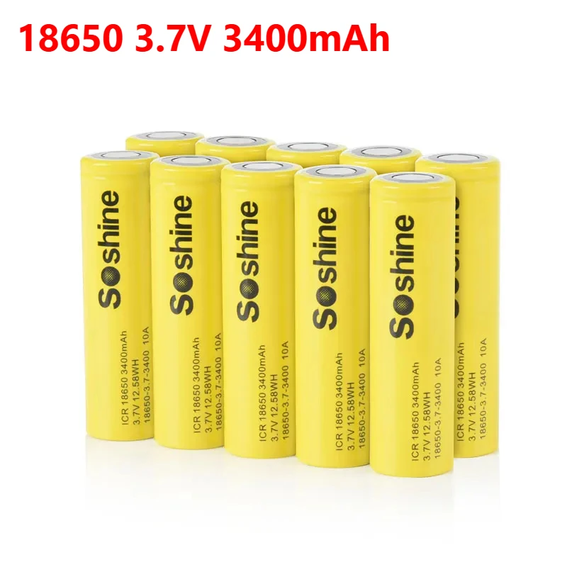 

Аккумулятор литий-ионный 18650 3.7В 3400мАч 3C, перезаряжаемый, высокой емкости, для фонариков, светодиодных ламп, игрушек, электронных устройств