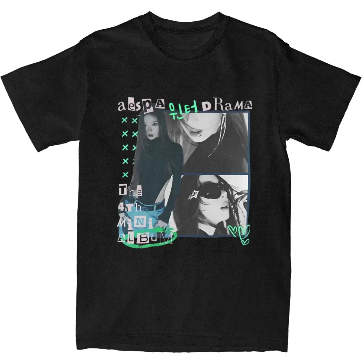 Винтажная футболка Зимняя драма A-Aespas Корейская музыка 100% хлопок футболки футболка в стиле хип-хоп для мужчин летние Y2K футболки с коротким рукавом