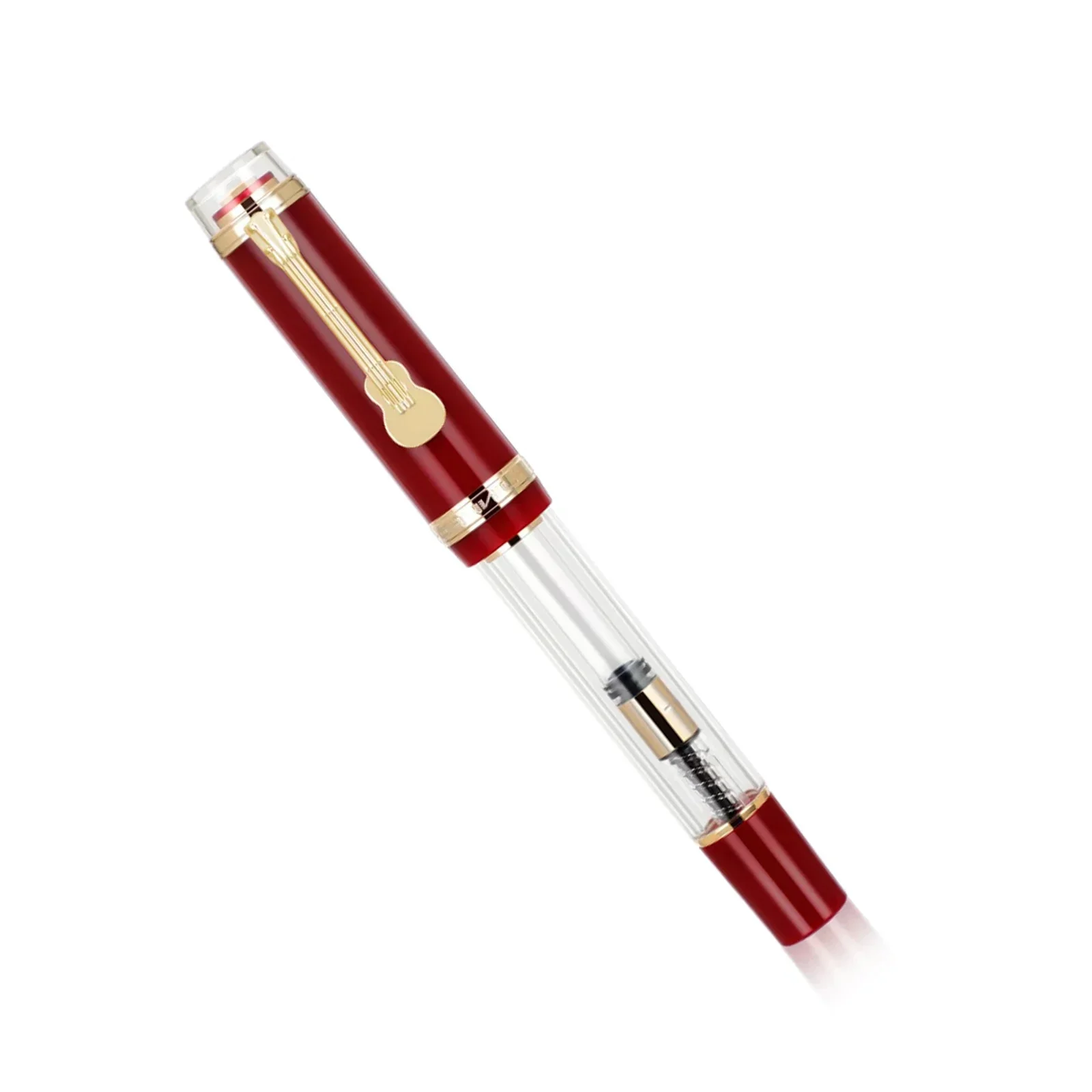 jinhao transparente red nib fountain pen clipe de guitarra tinta de escrita de luxo canetas de presente escritorio escola estacionaria 05 07 mm 01