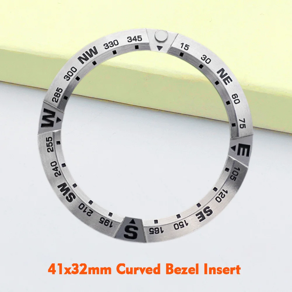 41mm samurai relógio moldura inserção apto para samurai lx snr025 snr027 caso de relógio nh35 nh36 caixa de relógio anel de moldura de aço inoxidável