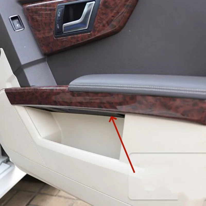 Agate Wood Grain Interior Inner Door Handle Cover Trim For Mercedes-Benz GLK 2013 2014 2015