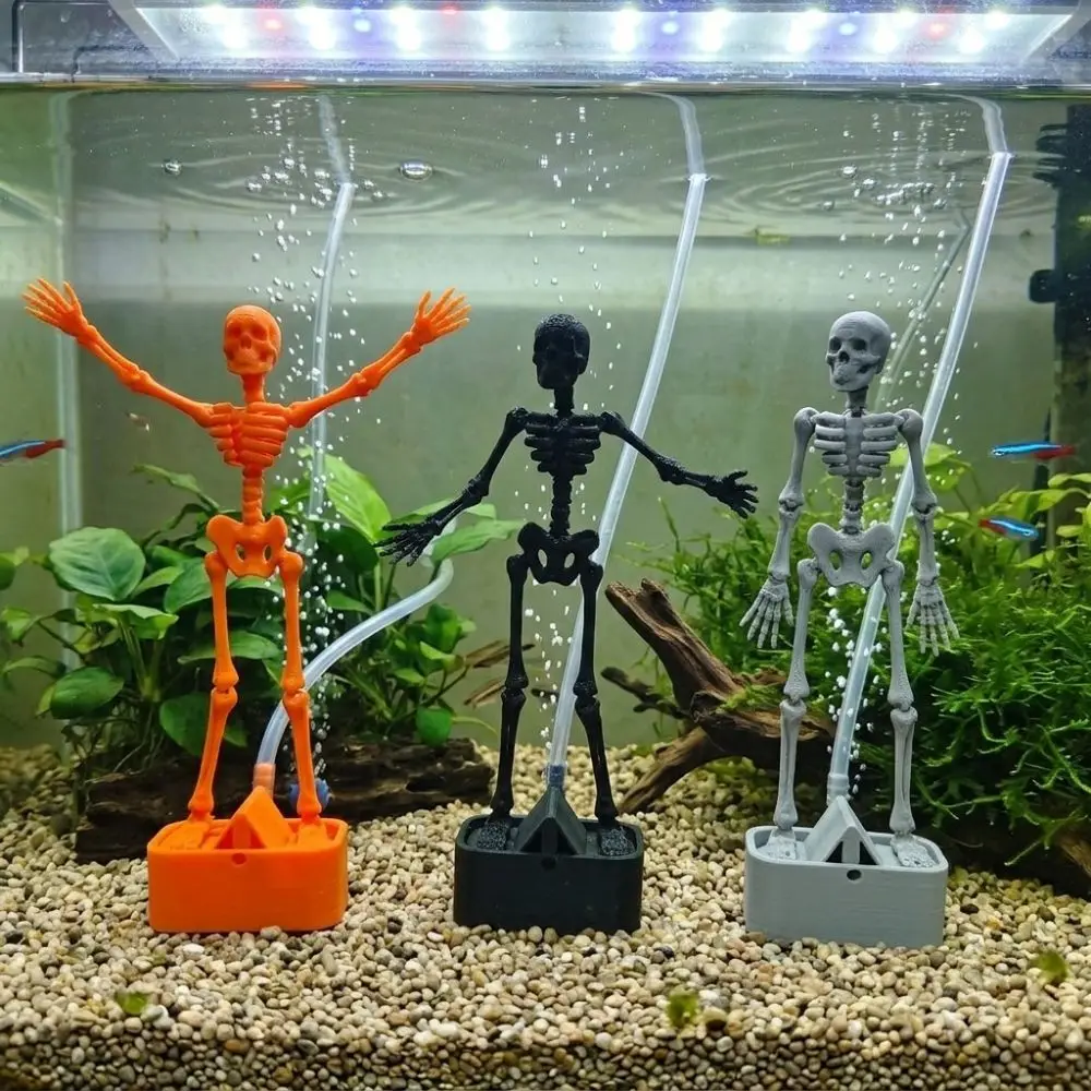 Air Pump Driven Dancing Skeleton Aquarium Bubbler Dancing Underwater 3D Printed Dynamic Skeleton Bubbler Plastic Realistic