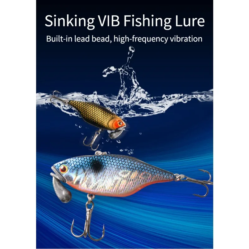 Desain Jepang Tenggelam Ikan Kecil 60mm18.5g VIB Wobbler VariabelFishingLure Isca Plastik Buatan Umpan Keras Crankbait Fishing Tackle