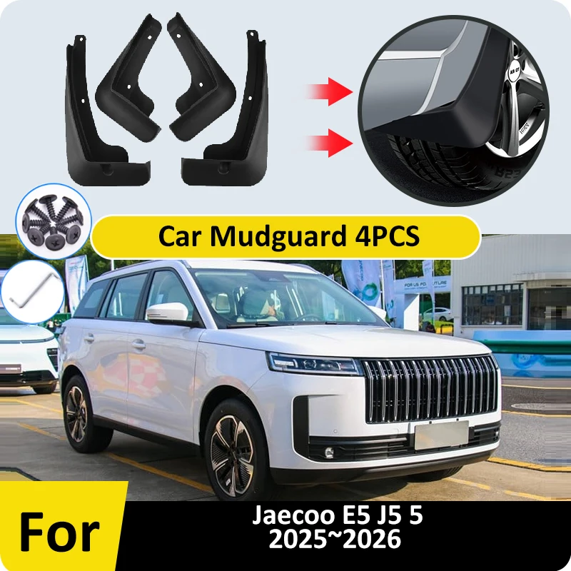 

Car Mudflaps Splash Mud 4PCS For Jaecoo J5 Accessories E5 5 EV 2025 2026 Flaps Front Rear Wheel Fender Flare Mudguards Guards