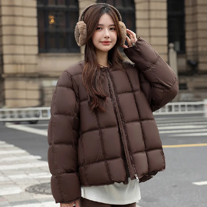 PinkyIsBlack 2025 New Quilted Winter Puffer Jacket Women's Clothes Short Stand Collar Loose Female Puff Parkas Coat Outwear
