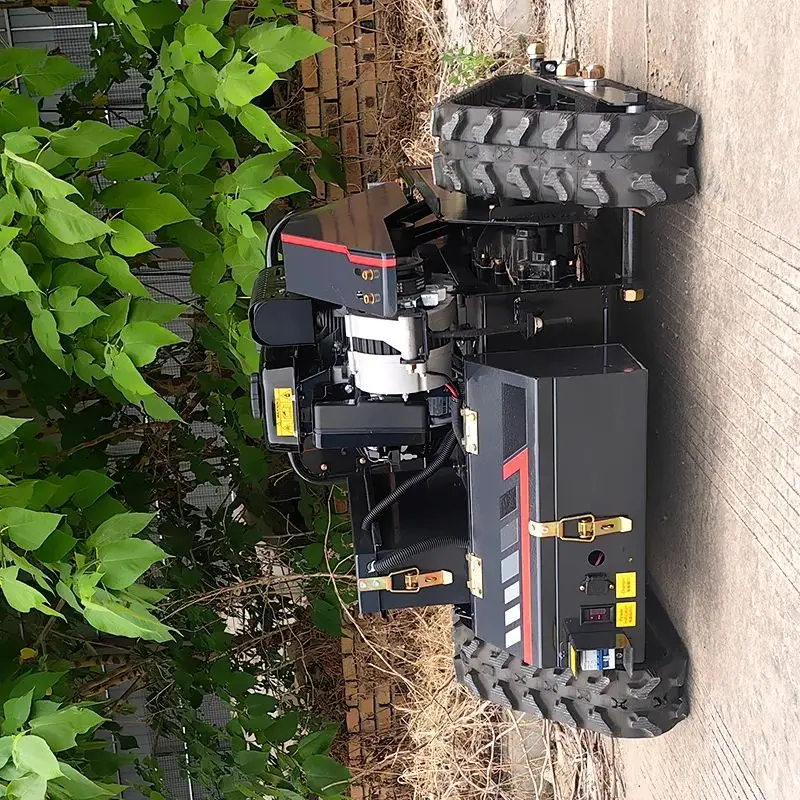 Customized China Factory Sales Zero Turn Four Wheel Crawler Lawn Mower with Remote Control for Farm Work Industrial