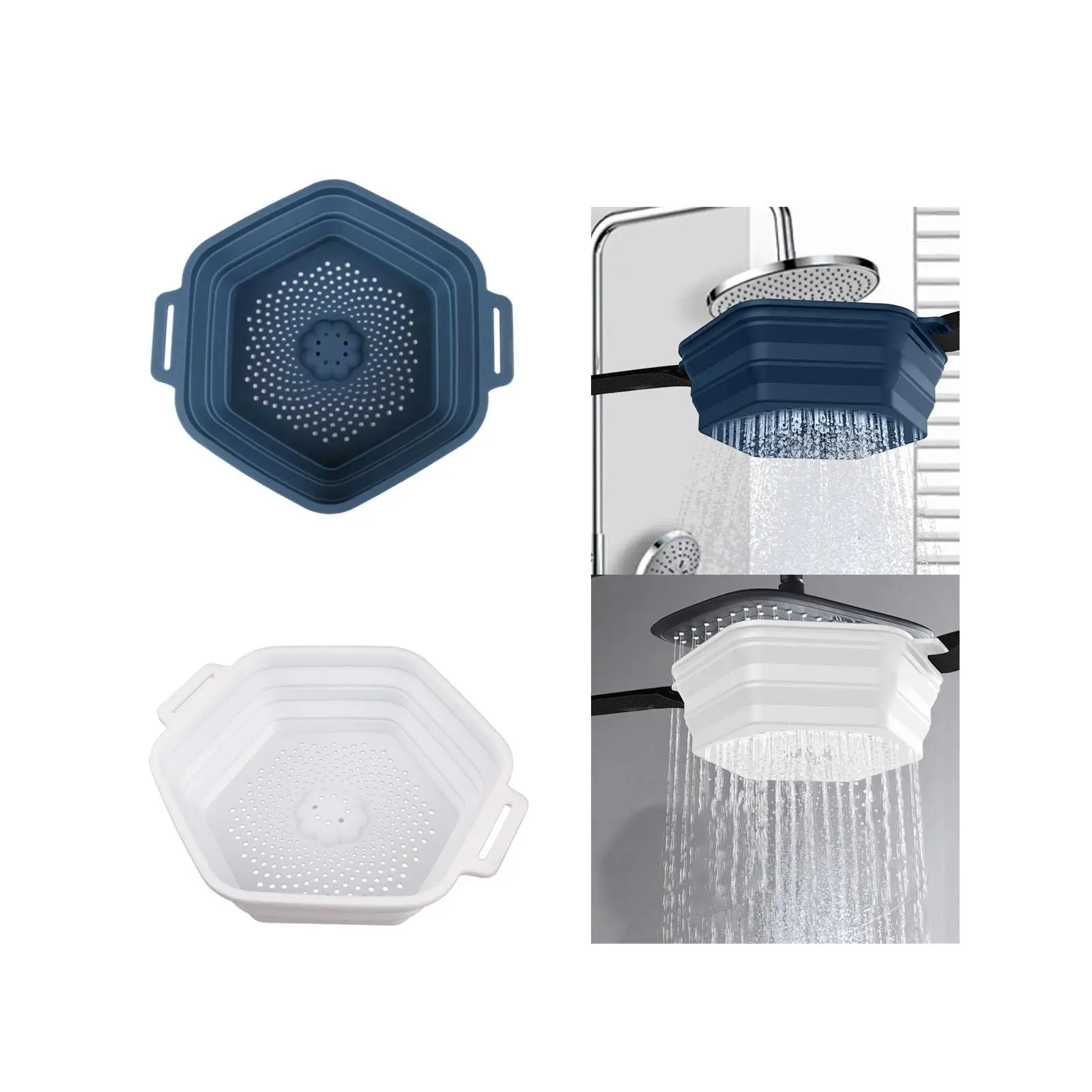 

Shower Folding Mini Convenient with Adjustment Straps Ice Bath Tub for Summer Outdoor Use Home Business Trip Bathroom