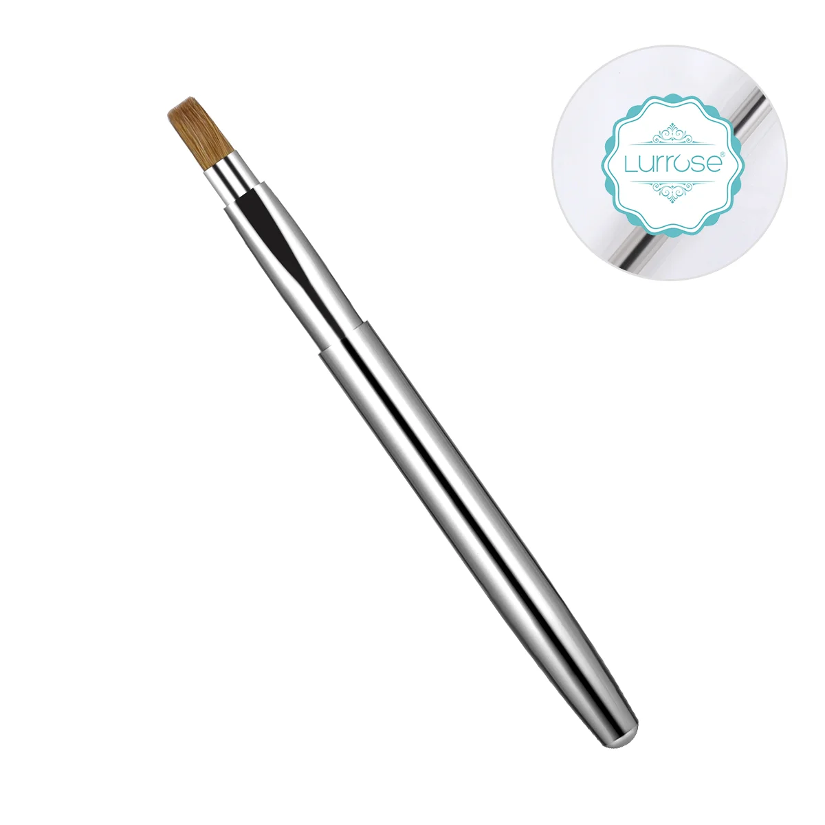 Herramienta de pincel de labios retráctil, compacto, portátil, carcasa de Metal, pincel de maquillaje, lápiz labial Flexible, brillo de labios Appl