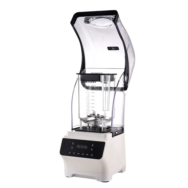 Industrial style 1.8L Quiet Commercial Smoothie Ice Fruit Juice Maker Heavy Duty Blender With Sound Cover