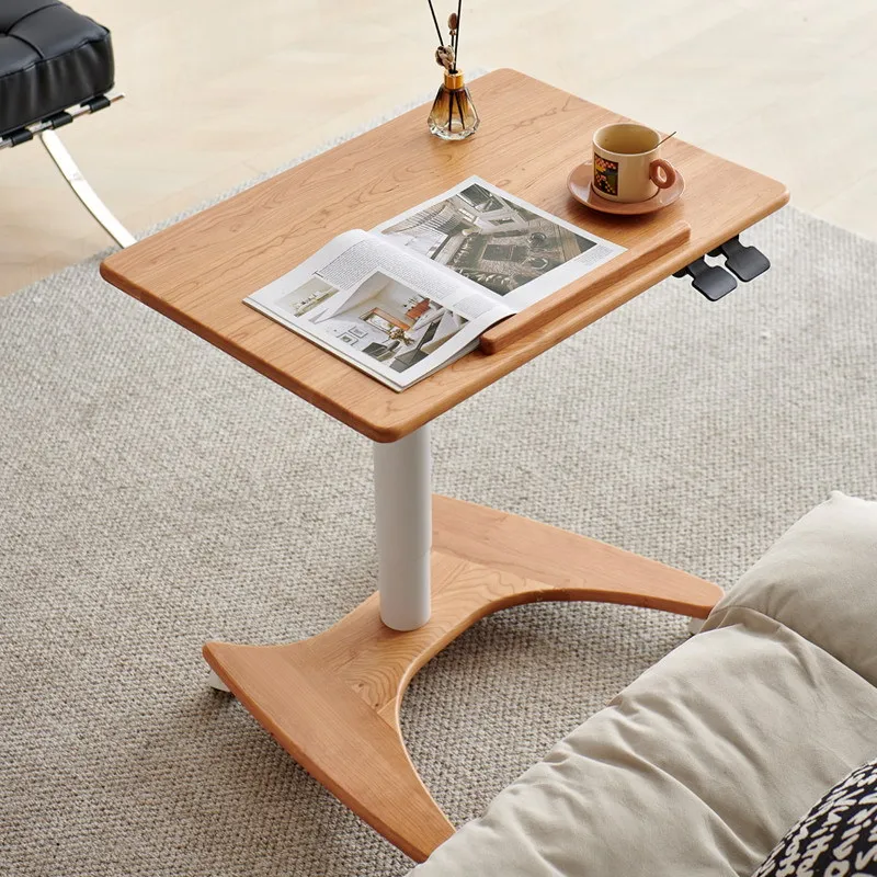 

Foldable lifting solid wood computer desk, small household bedroom bedside table, study desk