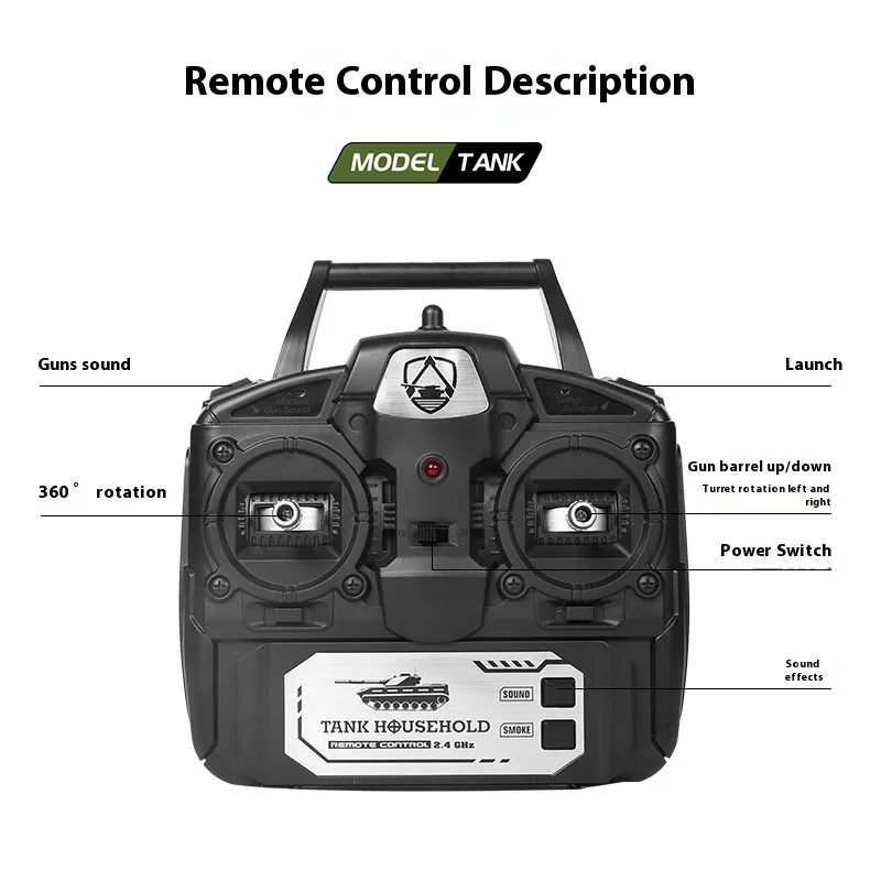 Carro tanque inercial de simulação de tigre alemão, brinquedo para adultos e crianças, carro tanque de controle remoto 1: 18, carregamento elétrico, controle remoto ca