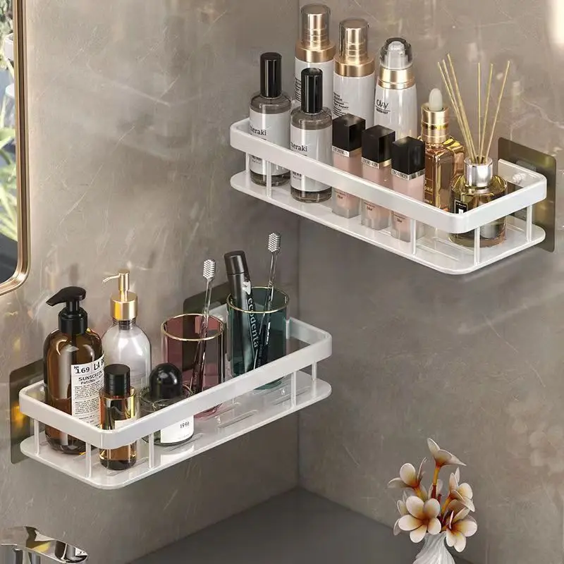 Bathroom Shelf Kitchen Storage Organizer Aluminum Alloy Shampoo Rack Shower Shelf Bathroom Accessories No Drill Shelf