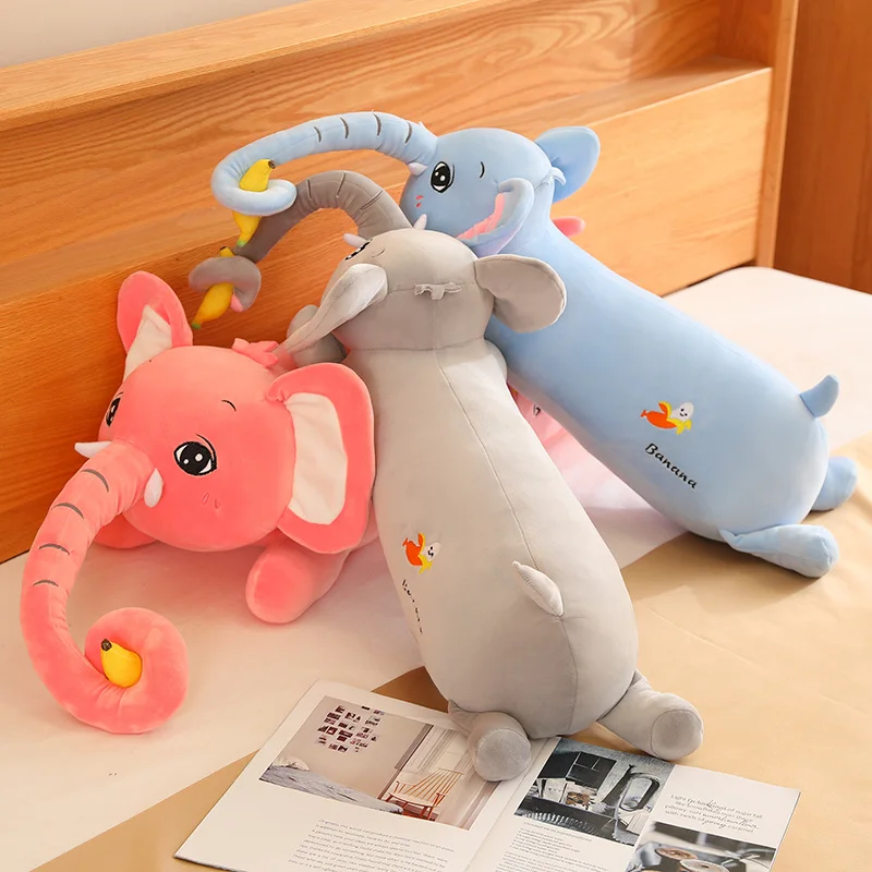 80-100cm Long Snout Elephant Plush Toy Anime Stuffed Plushies Doll Cute Soft Kids Toys for Girls Xmas Gifts