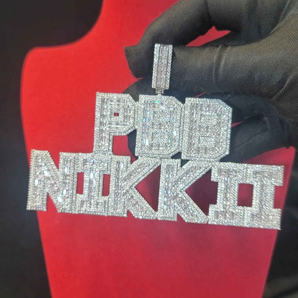 Custom Square Baguettecz Name Pendant Personalized Number Or Letter Necklace Chain For Him Her Birthday Gifts Hip Hop Jewelry