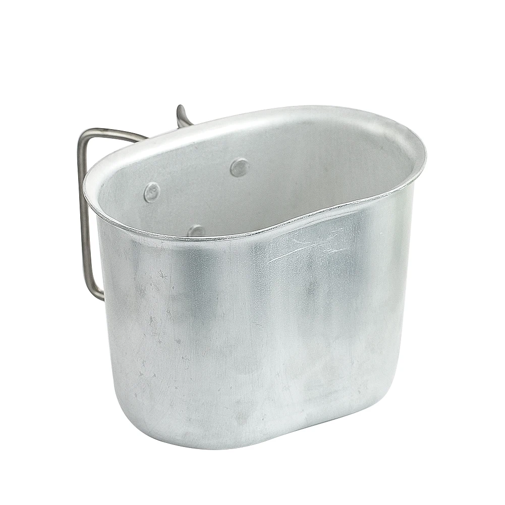 Military Army Aluminum Canteen Cup Portable Outdoor Camping Cookware Pot Bowl Foldable Handle Hiking Backpacking Survival