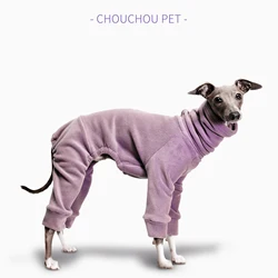 Whippet-ropa de Galgo Italiano, forro polar, Jammies, cuello alto, ropa elástica para mascotas, Invierno