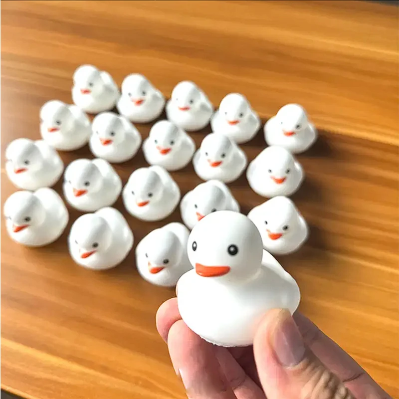 

1-100 pcs White Rubber Ducks, Toys Squeaky Rubber Ducks Cute Float Duckies for Birthday Party Favors Class Prizes Car Decor