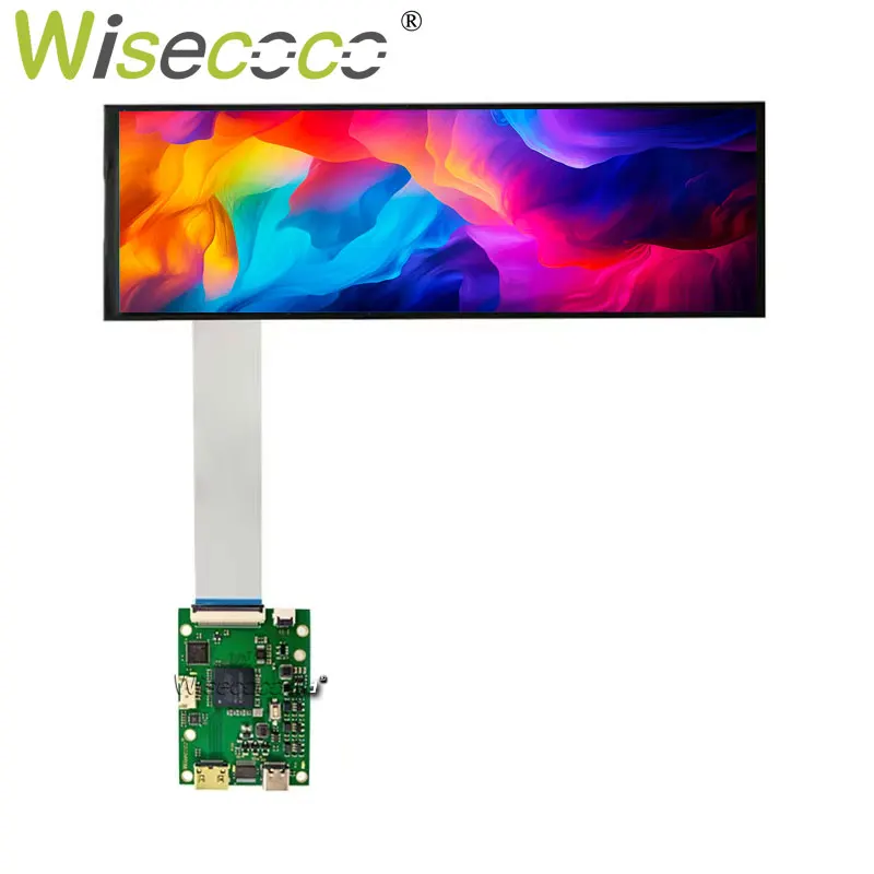 Wisecoco 7.9 인치 스트레치 바 LCD 디스플레이 400*1280 와이드 스크린 라즈베리 파이 4 Aida 64 PC 보조 LCD 디스플레이