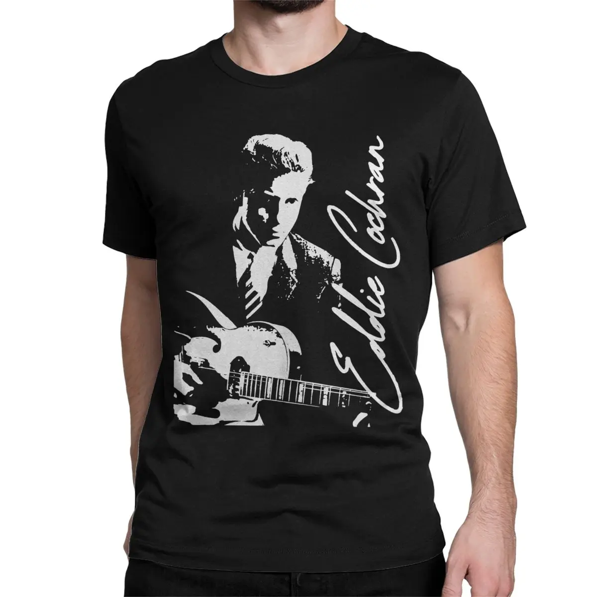 Men Women T-Shirt Eddie Cochran Retro 50s Funny Cotton Tees Short Sleeve Rock Music T Shirt Round Collar Clothes Classic