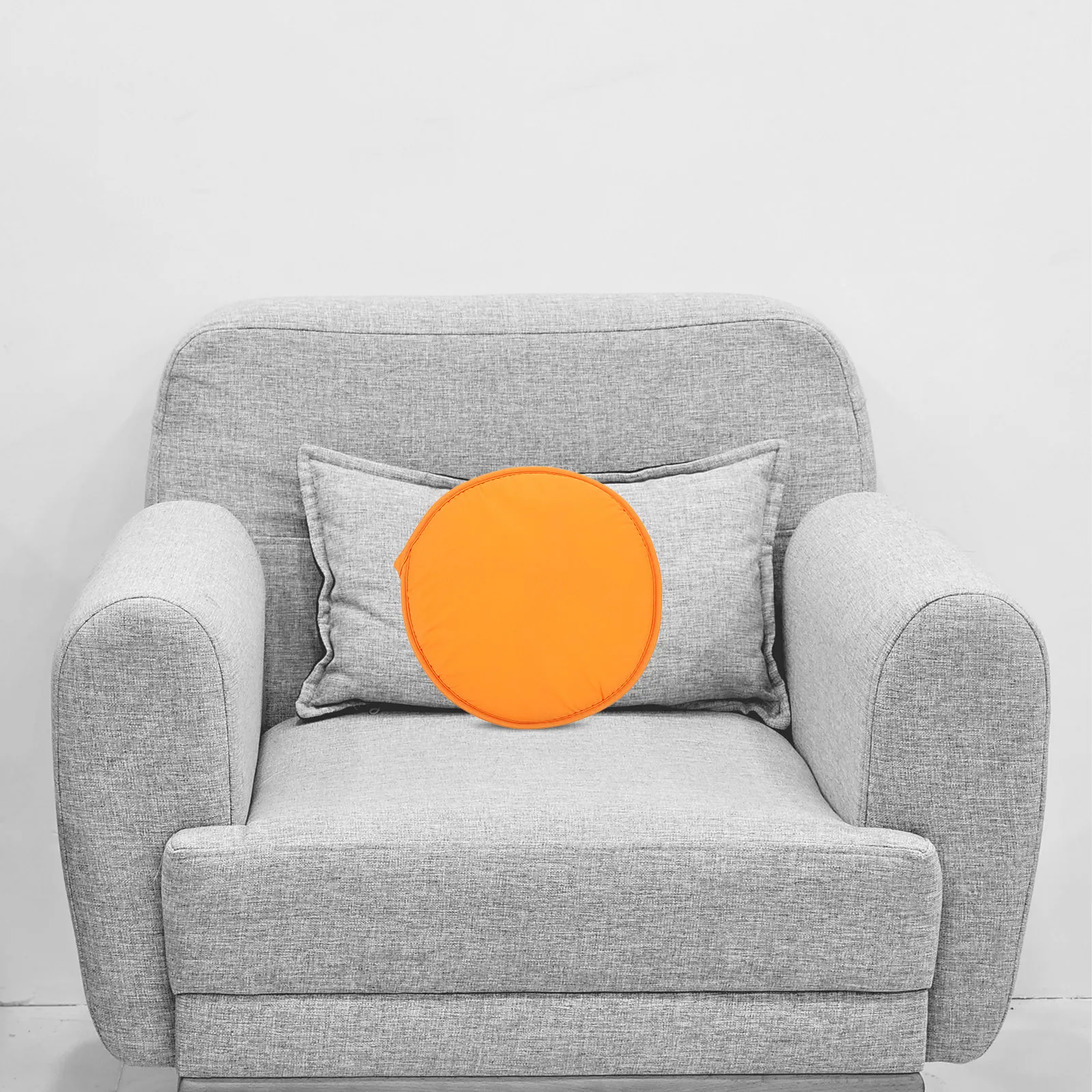 

1 шт. круглая оранжевая подушка для сиденья, диаметр 30 см, утолщенная губчатая подушка для стула, для дома, офиса, ресторана, столовой, с ремешками