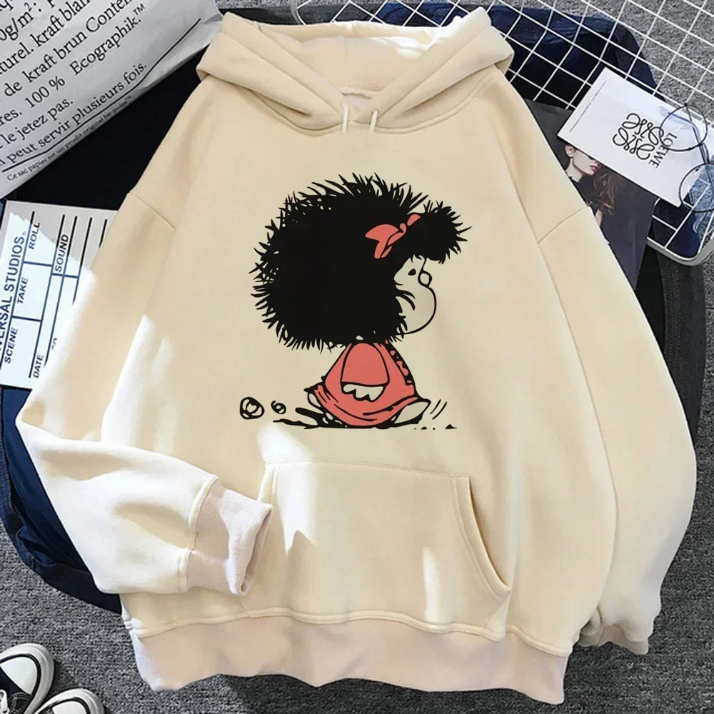 Mafalda Hoodies Women Graphic Long Sleeve Top Sweat Y2k Clothing Women Streetwear Men Sweatshirts