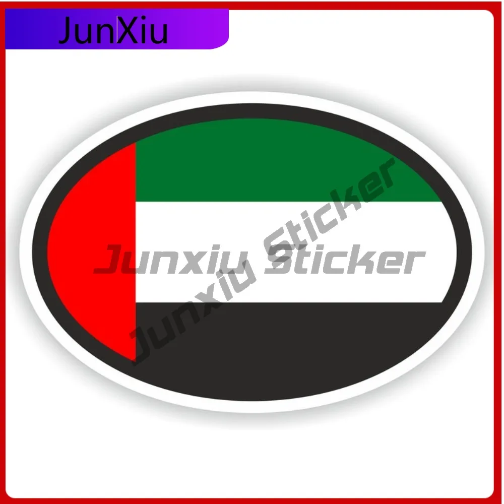 

United Arab Emirates Oval Flag Sticker Waterproof Decals Scratch Cover Sticker Motorcycle Stickers Enduro Camper Sticker Accesso